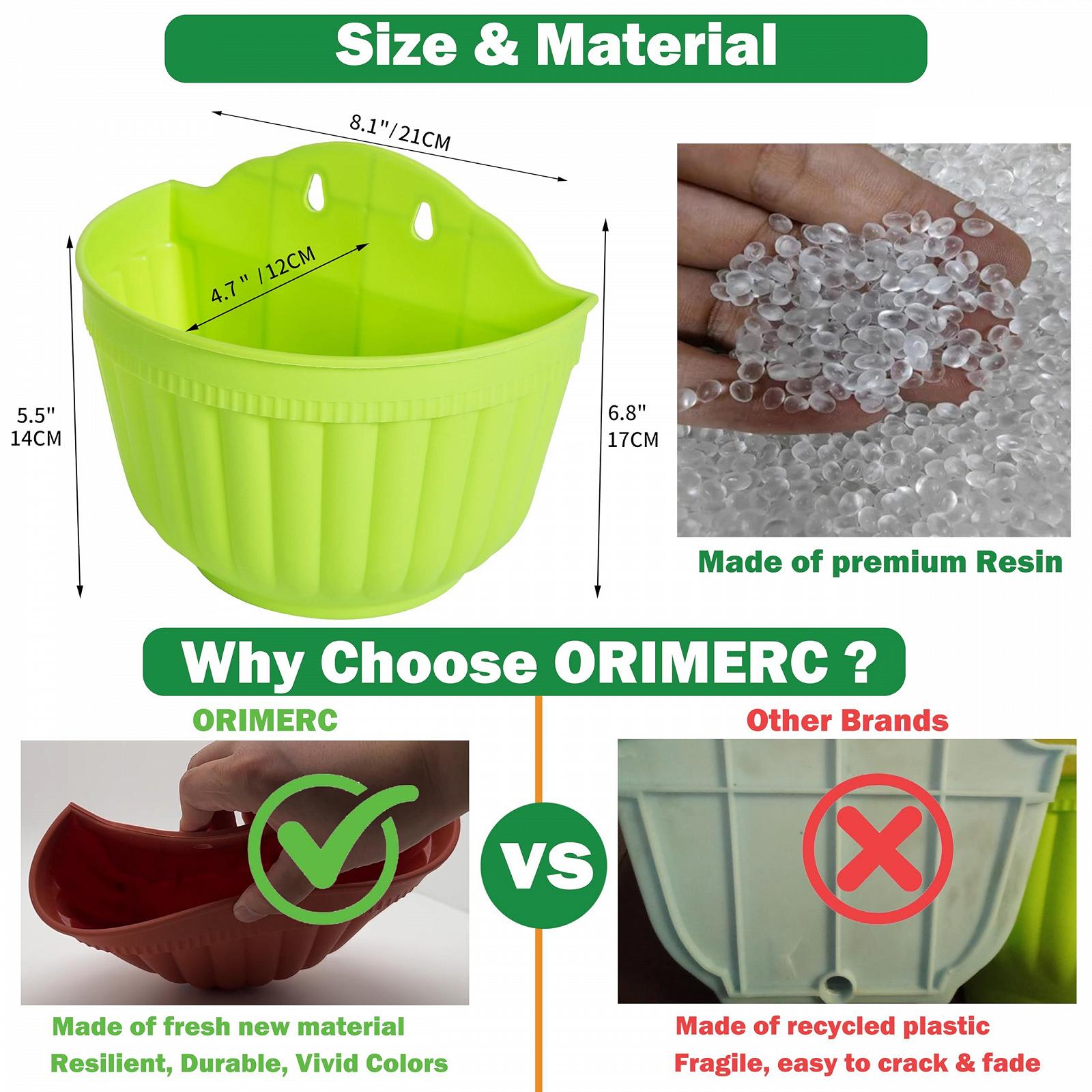 Настінне кашпо ORIMERC 4 шт. Полімерна смола Різнокольоровий, фото №2