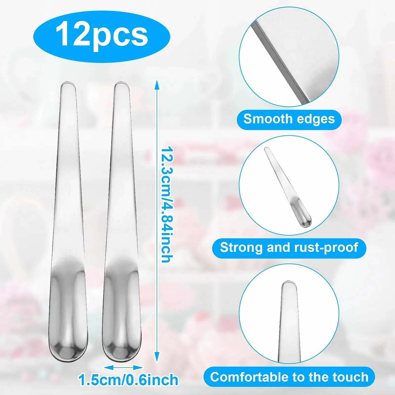 Ложка Десертна з нержавіючої сталі 12 шт, 12.3 см, фото №5