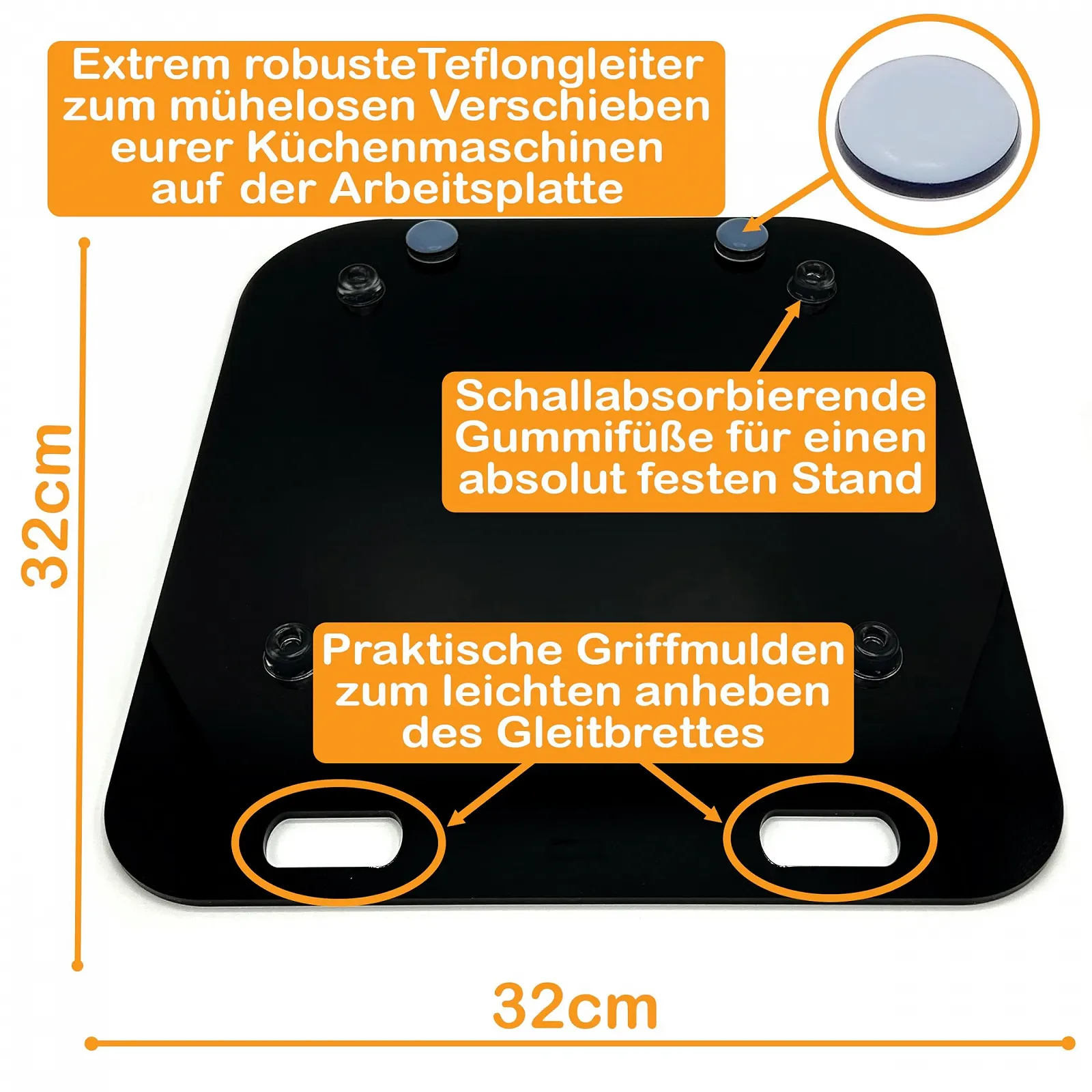 Скользящая доска для аэрофритюрницы Tefal Easy Fry Grill & Steam акриловая 32 x 32 см черная, фото №3 Скользящая доска для аэрофритюрницы Tefal Easy Fry Grill & Steam акриловая 32 x 32 см черная, фото №3