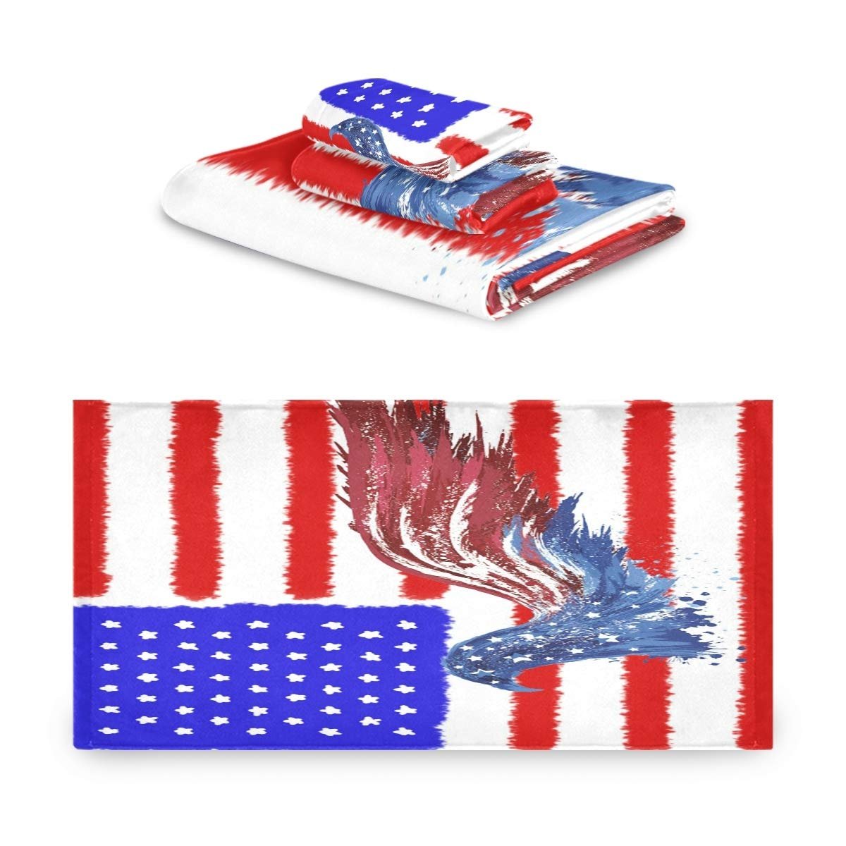 Набір рушників BEUSS Bird American Flag 100% бавовна (1 банний рушник, 1 рушник для рук, 1 серветка) Bird, фото №1