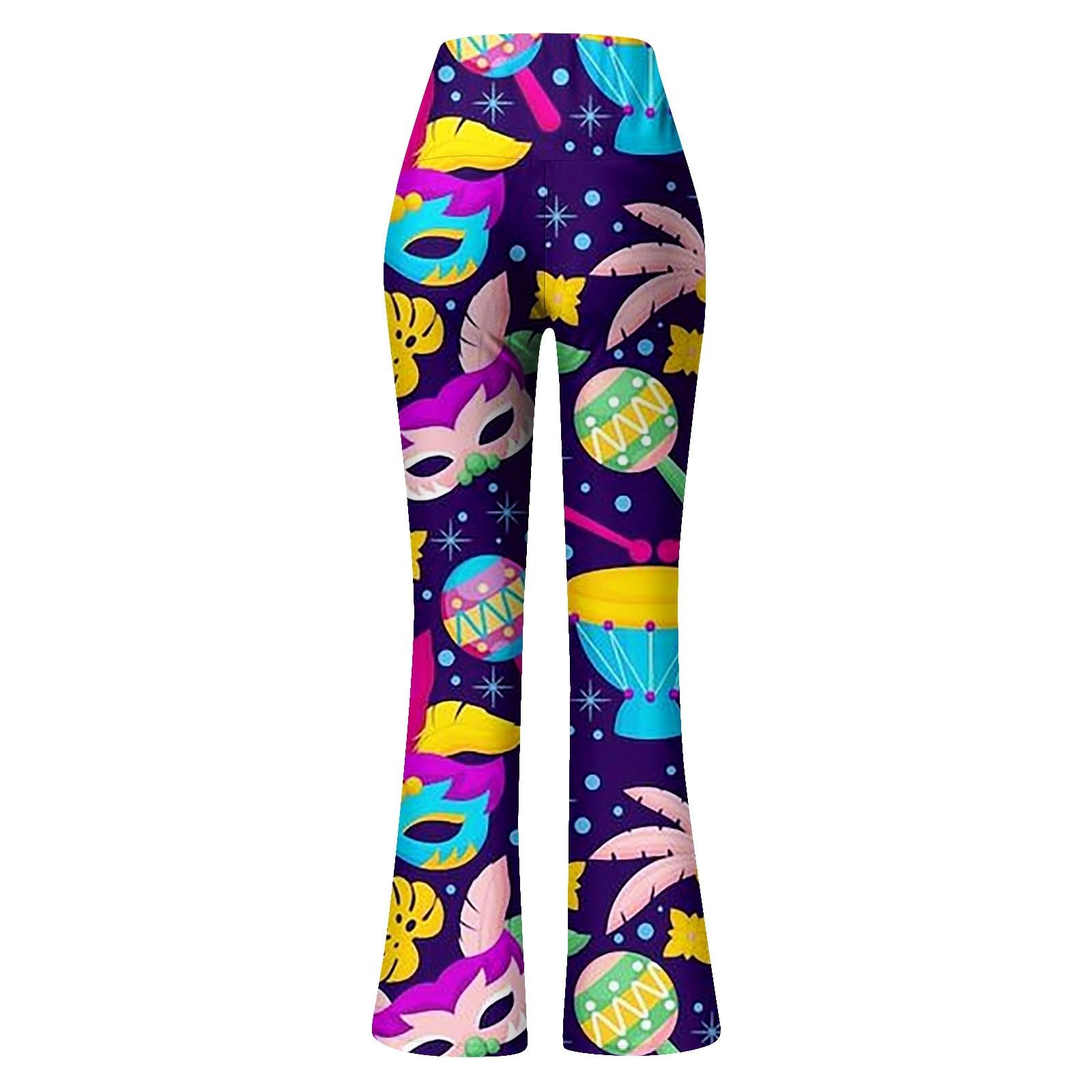 callmo Жіночі 70-х 80-х Квітковий принт Hippie Trousers Boho Beach Широкі літні Елегантні з високою талією Bootcut Еластична талія Для йоги Дискотека Рейв Фестиваль Карнавал, фото №3