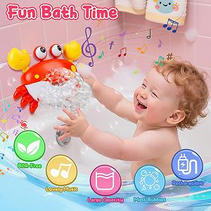 Игрушка для ванны Crab, музыкальная пузырьковая машина с 12 песнями. synthetic.ua - Фото 1