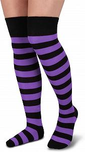 Нормани 2 пары гольфов выше колена в полоску или однотонные ">– Цветные носки выше колена для женщин synthetic.ua - Фото 1