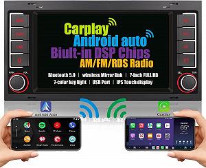 Штатна автомагнітола Biubiubiu для VW Touareg Transporter T5 Multivan / 7" / Сенсорна / Apple CarPlay / Android Auto / Bluetooth / FM / USB - Фото 1
