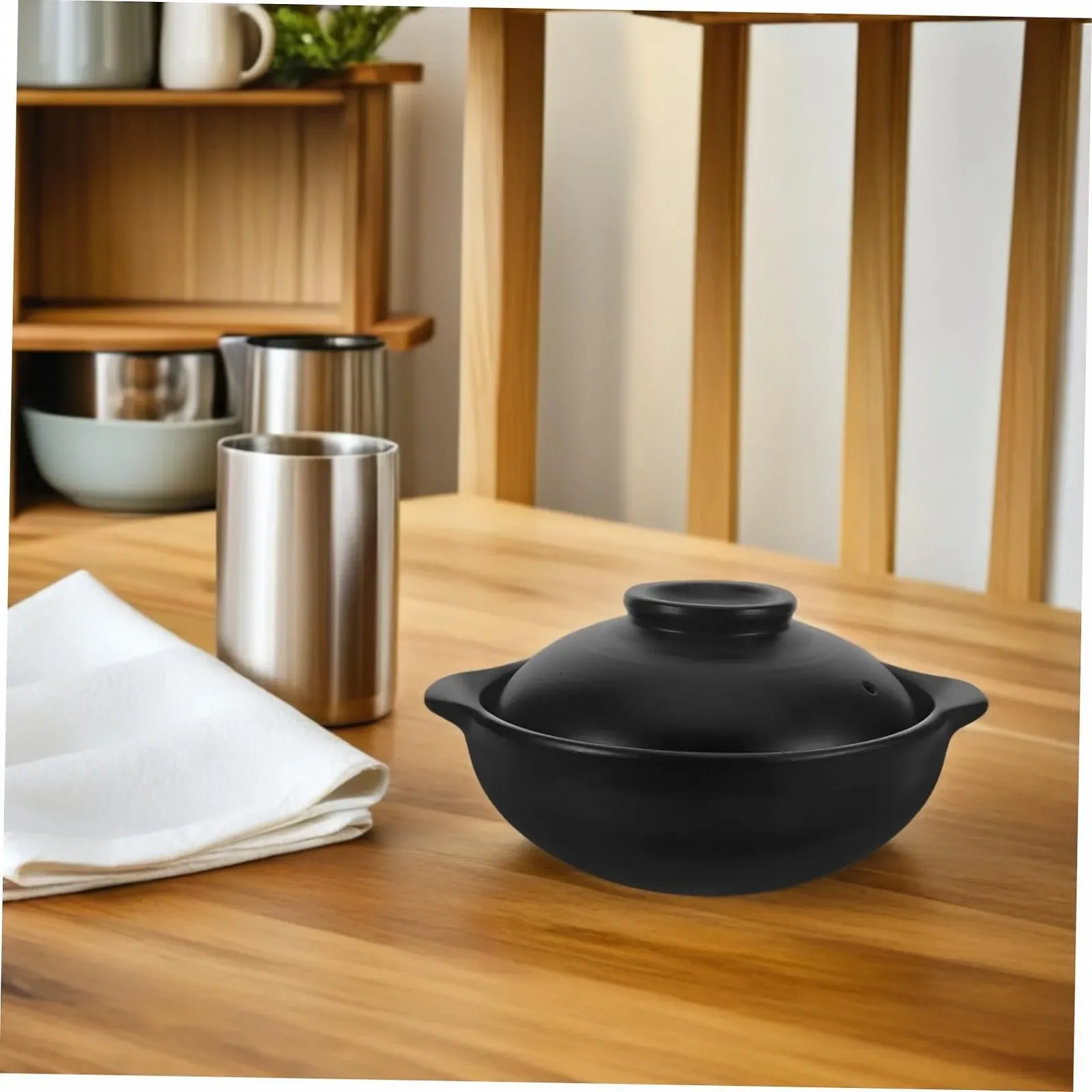 Кастрюля керамическая с крышкой термостойкая для открытого огня, фото №7