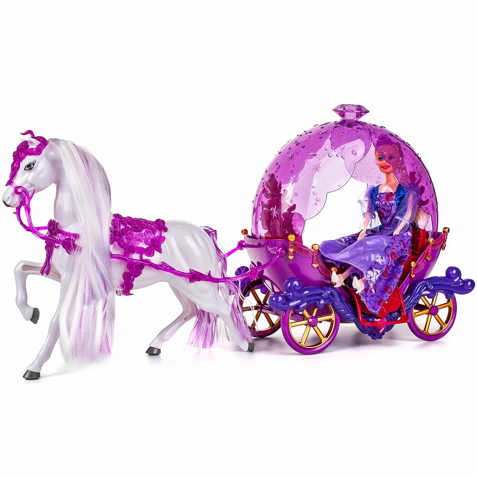 Коляска Various Models Freely Selectable with Bridle Suitable for Barbie Dolls - Steffi Love - LOL Surprise Toy Doll - Princess Horse, фото №6