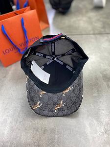 Серая кепка Gucci с сеткой принт тигры gu448 synthetic.ua - Фото 1