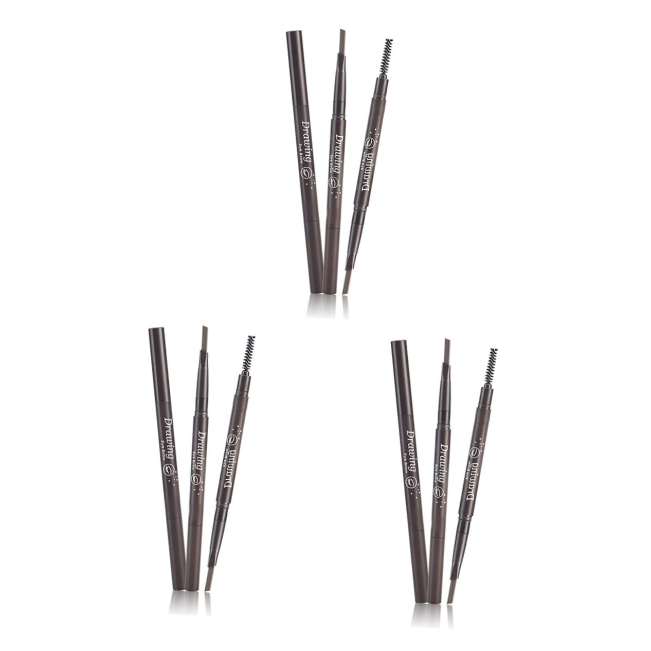 Інструмент PAMINGONO 3 Шт 2 1 Щітка Олівець Для Брови Водостійкий Подвійний Чорний, фото №7