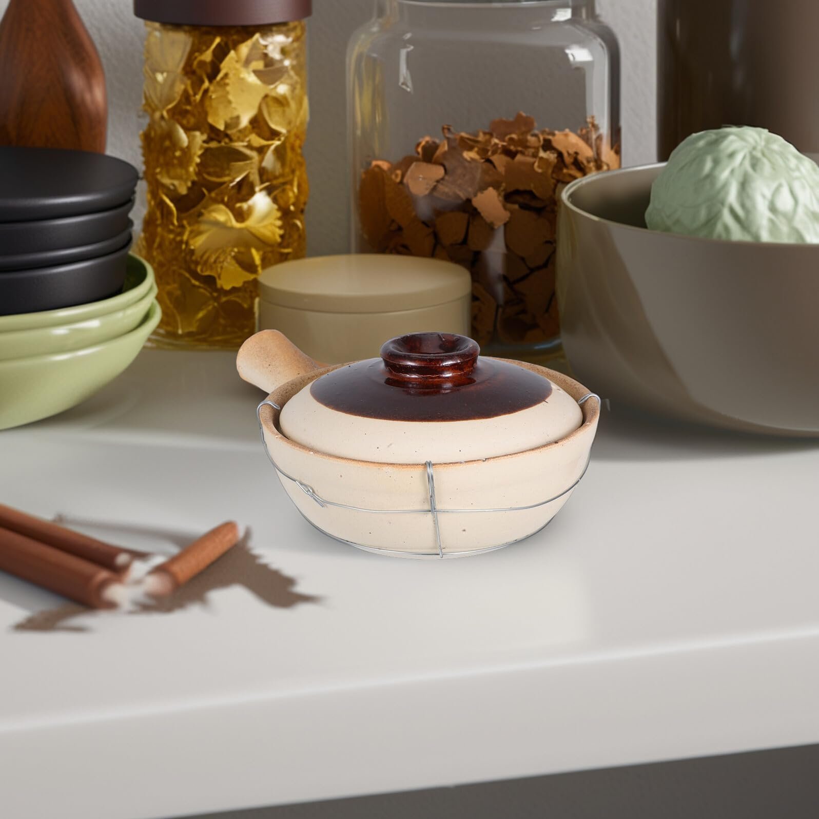Глиняний горщик VALICLUD Традиційний з кришкою Керамічний Термостійкий для рису та тушкування, фото №5