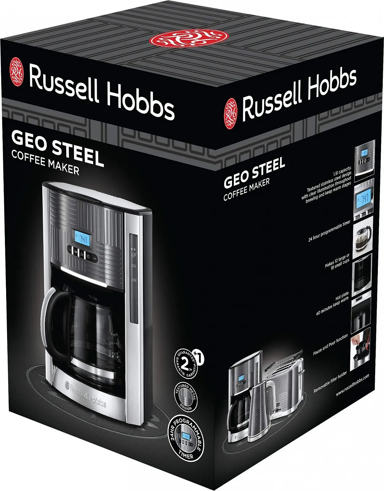 Кофеварка капельная Russell Hobbs Geo 1000 W 1.5 L Grey, фото №2