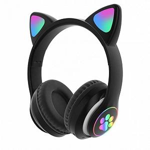 Беспроводные Bluetooth наушники с ушками Cat Ear VZV-23M/ 7805 LED подсветкой - Фото 1