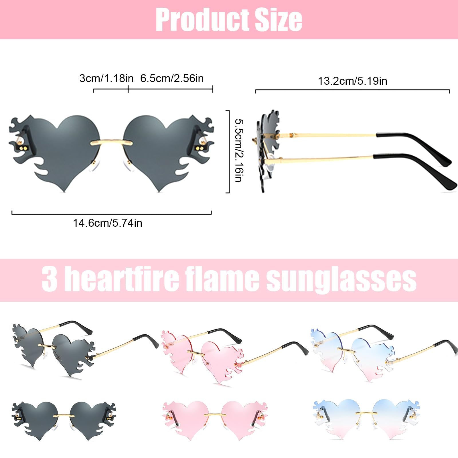 Сонцезахисні окуляри Серце Liekadijiae Червоний, фото №3