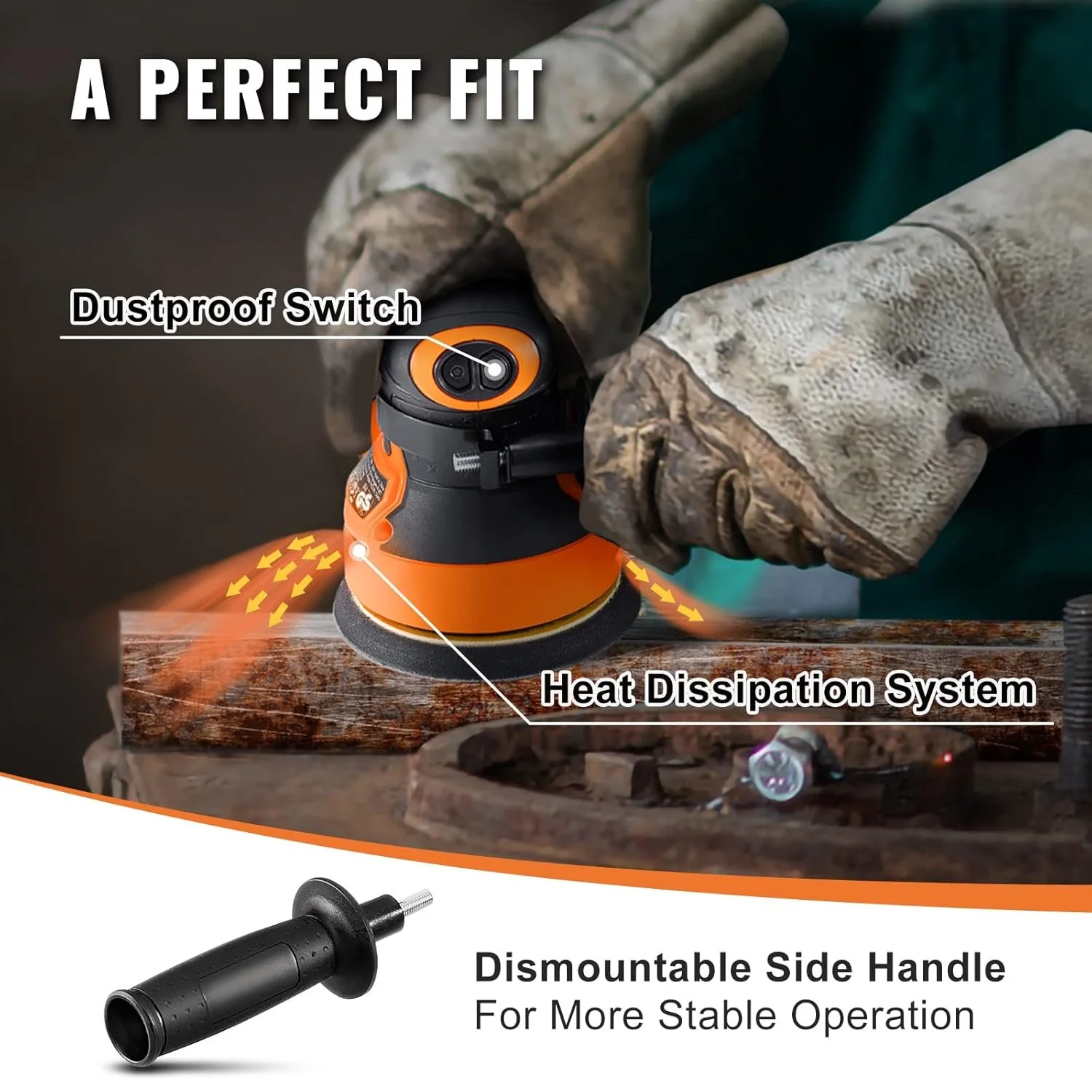Шліфувальна машина Vevor KPSA0311 Black/Orange, фото №10