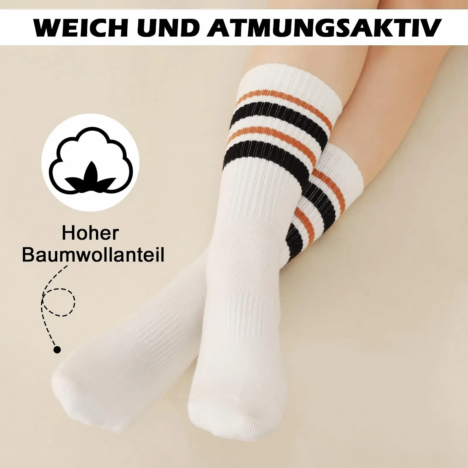 Шкарпетки тенісні жіночі смугасті спортивні 38-42, фото №3