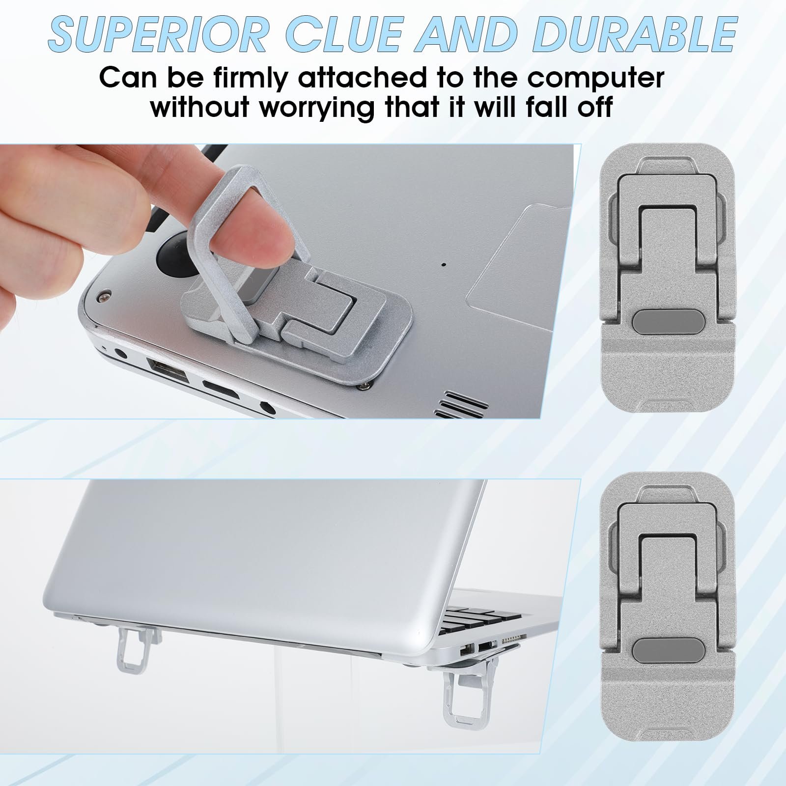 Подставка для ноутбука, складная, регулируемая, мини, самоклеющаяся, для дома/офиса, путешествий, 2 шт. в упаковке, фото №4