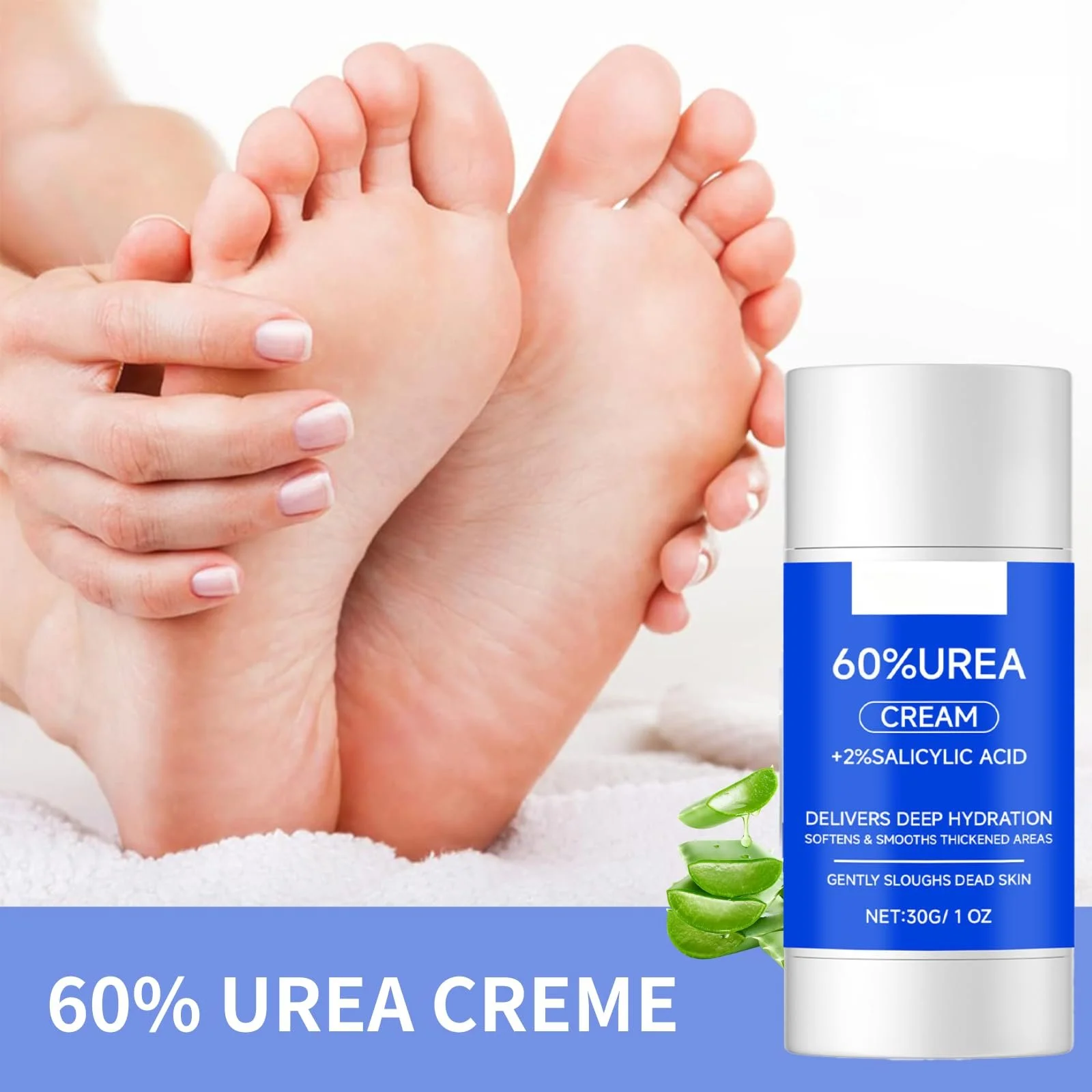 Крем для ног Urea 60% для очень сухой и потрескавшейся кожи стоп и рук увлажняющий, фото №2