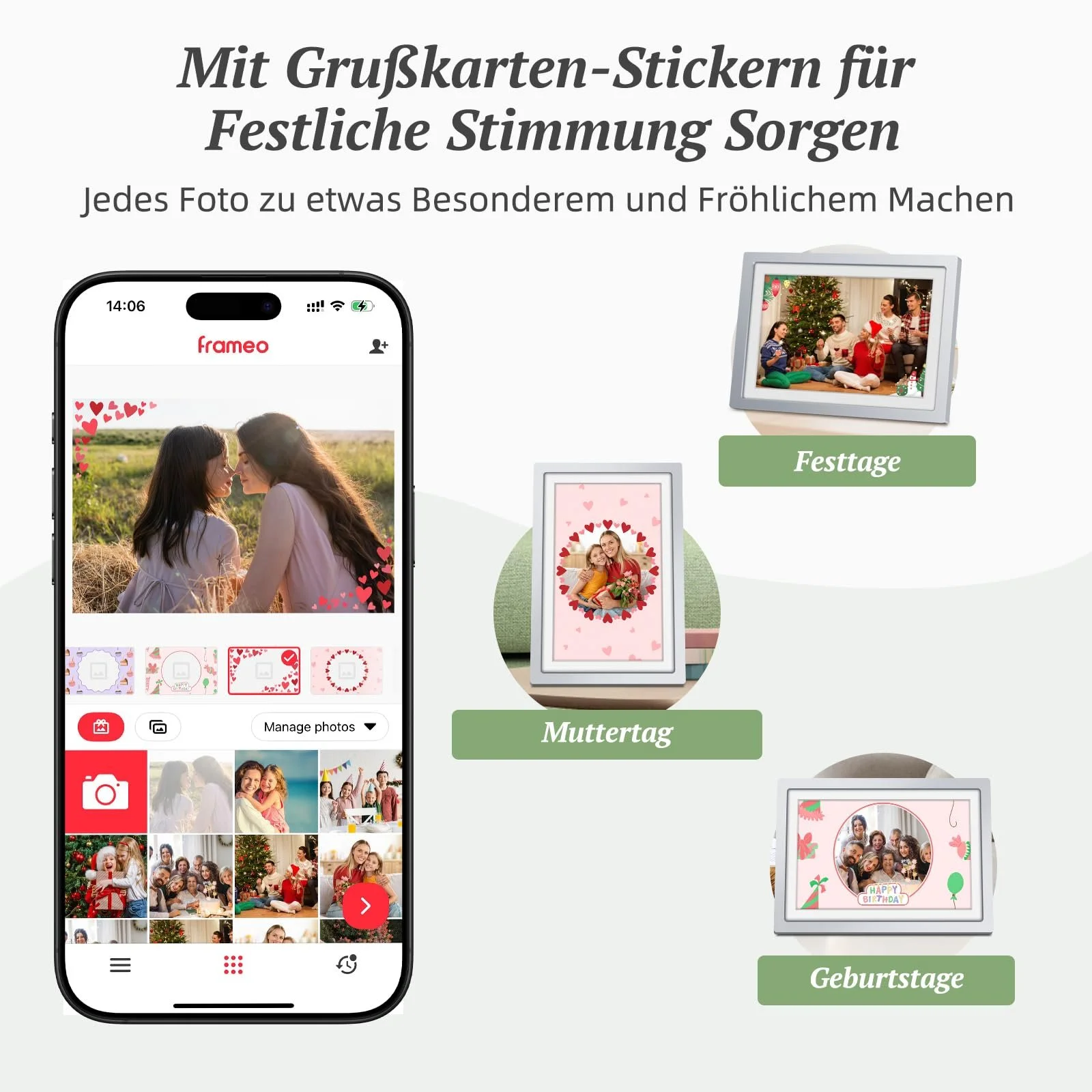 Цифровая фоторамка Apveelveer WiFi 10.1" 32 GB 2 GB RAM 1280 x 800 HD IPS Silver, фото №8