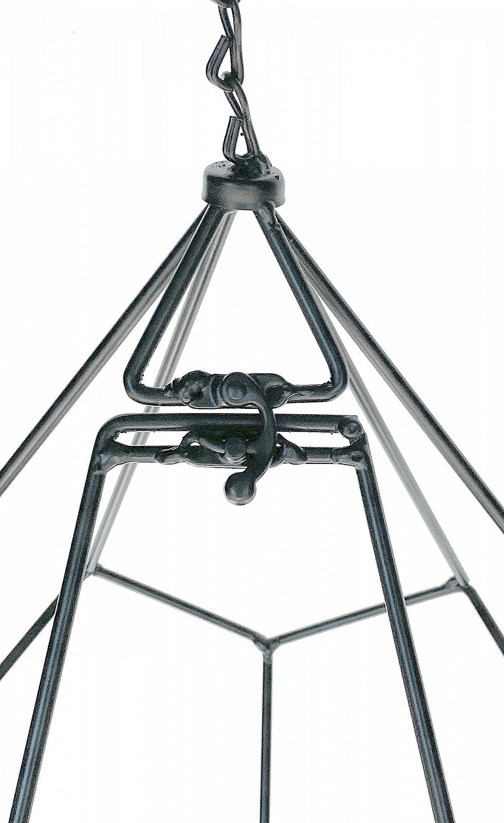 Підвісний кошик для рослин DanDiBo 96075 S 64 см Металевий Шестигранний Чорний, фото №5