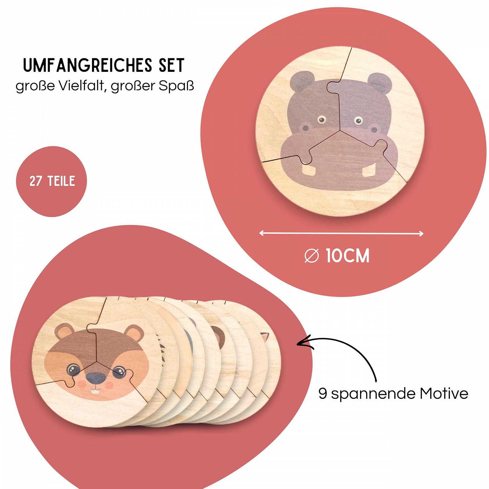 Дерев'яний пазл EV My First Wooden Puzzle Exotic Animals 27 деталей, італійське дерево, від 2 років, фото №1