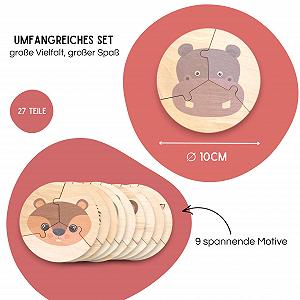 Дерев'яний пазл EV My First Wooden Puzzle Exotic Animals 27 деталей, італійське дерево, від 2 років - Фото 1