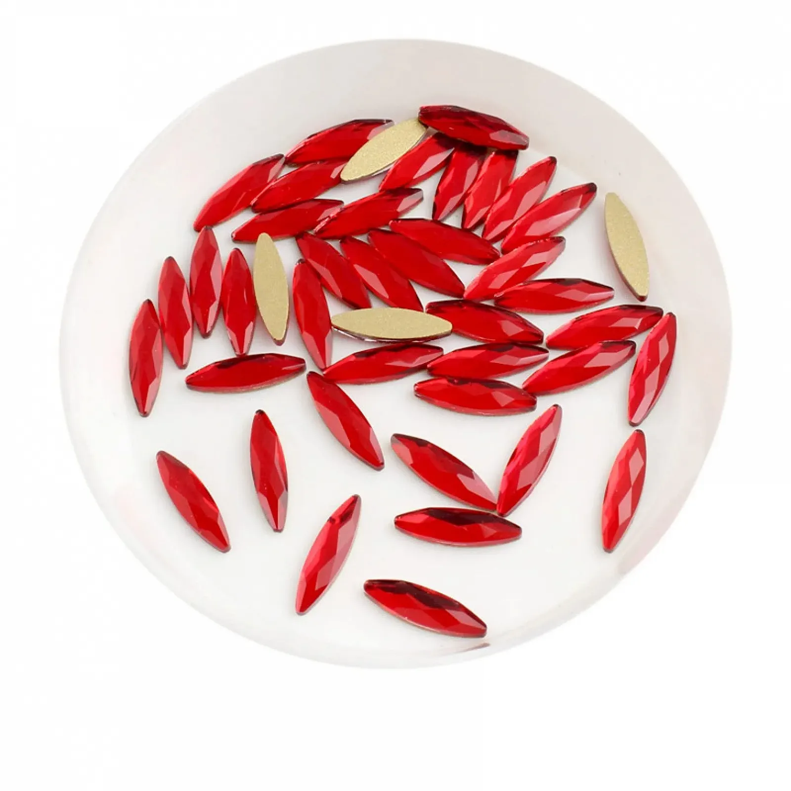 Стразы для ногтей 3D DINZHHENGYIN Длинная форма лошадиного глаза Изумрудный AB, 30 шт, фото №6