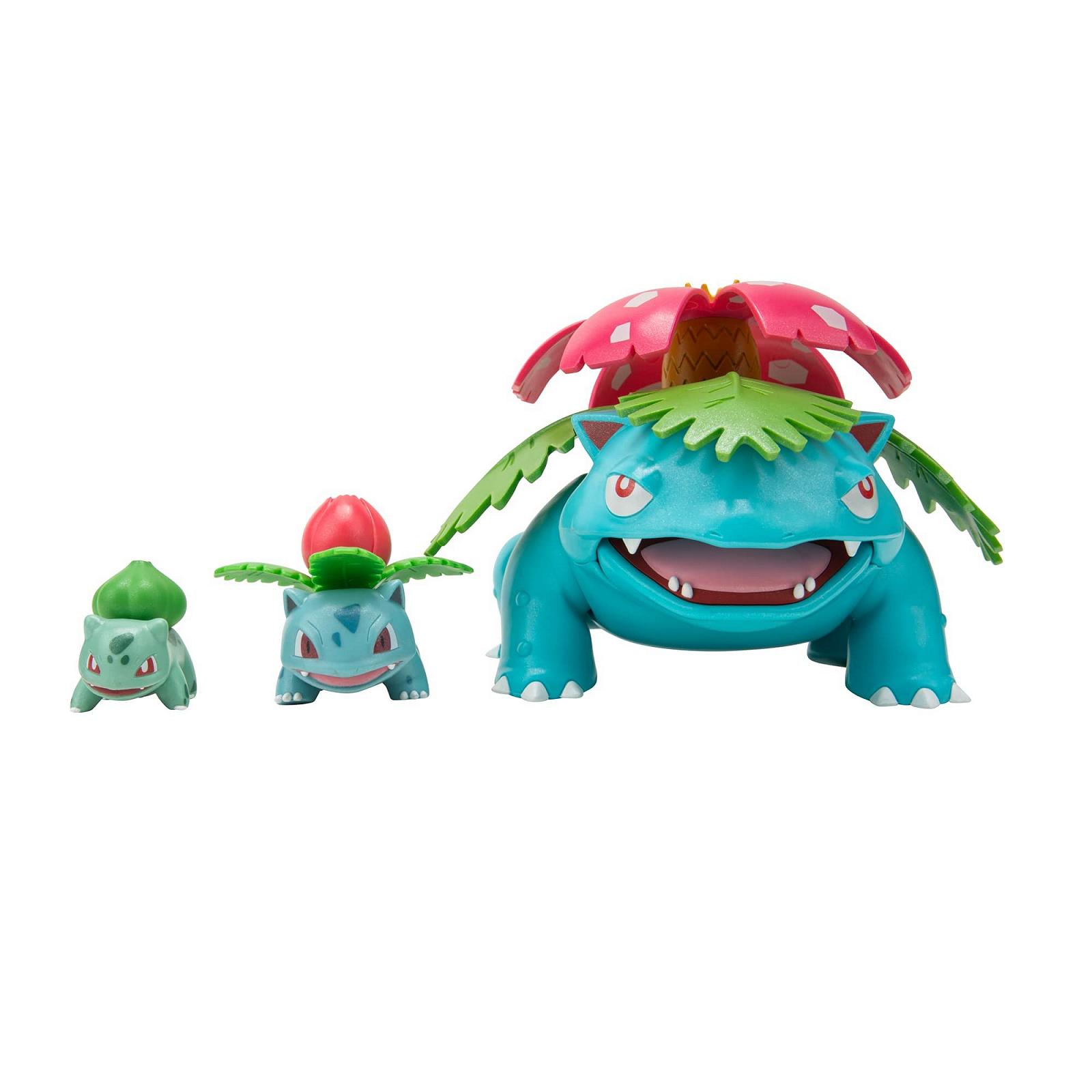 Pokémon PKW2775 Select Evolution Набір 3 Фігури - 2 Bulbasaurs, 3 Ivysaurs і 12-дюймовий Фігурка Venusaur, Різнокольоровий, фото №1