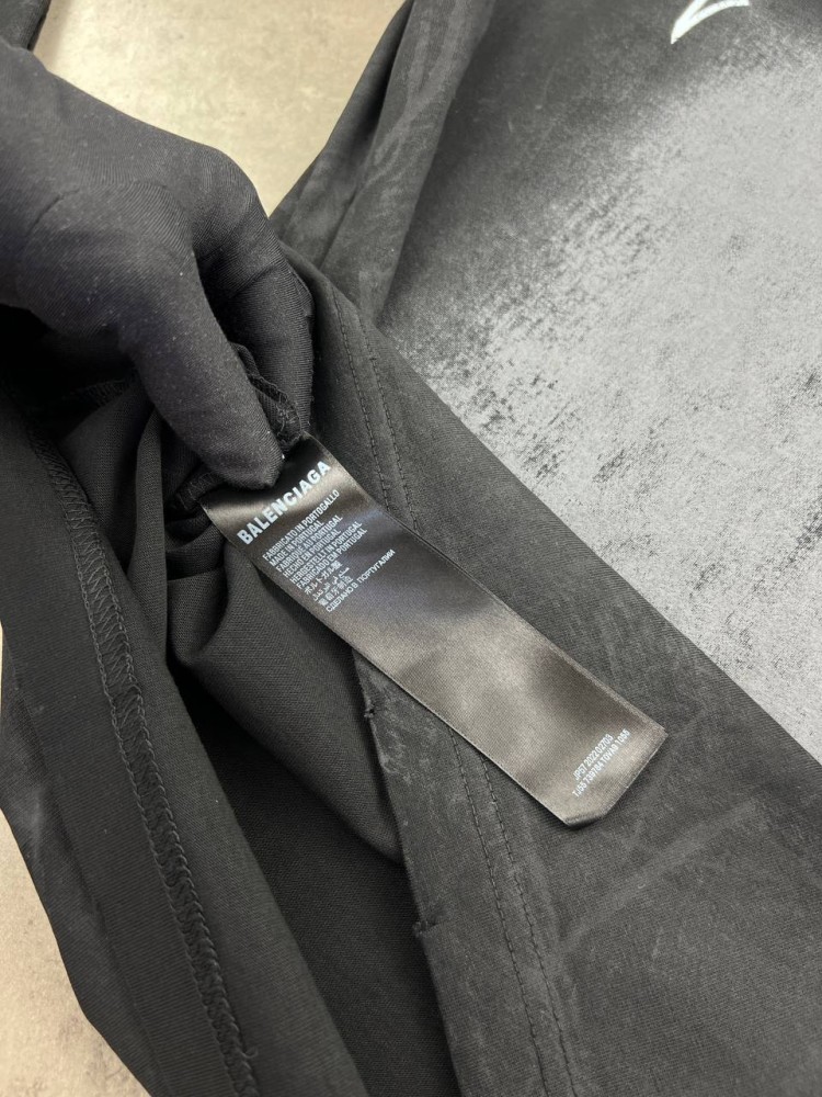 Футболка черная Balenciaga Moon Paris f656, фото №7