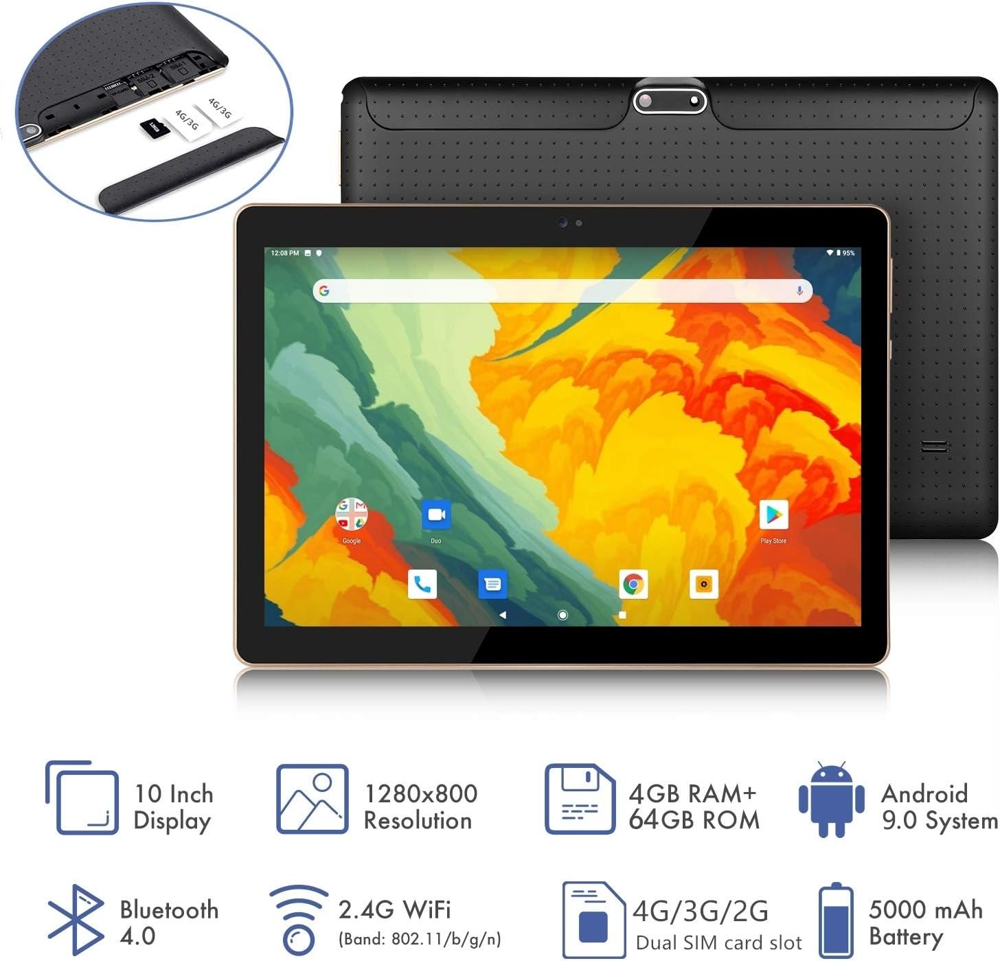 Планшет 10" Beista K107 4/64GB 4G 2-SIM 4 ядра Android 9 5000 mAh, фото №2 Планшет 10" Beista K107 4/64GB 4G 2-SIM 4 ядра Android 9 5000 mAh, фото №2