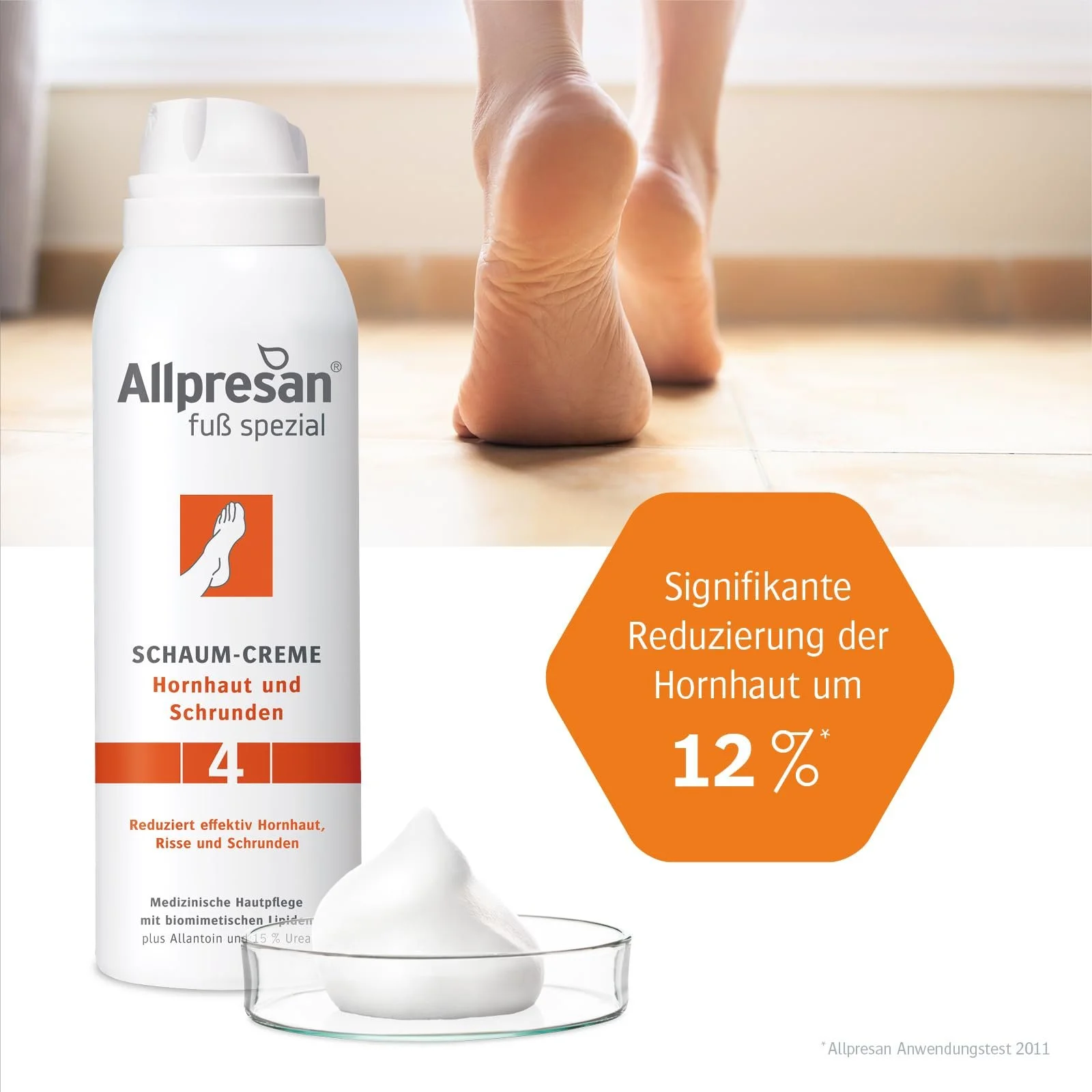 Крем-пенка для ног Allpresan Fuß Spezial № 4 против мозолей и трещин 3 х 125 мл, фото №4