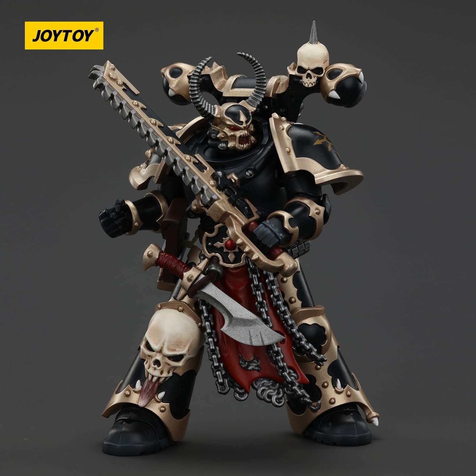 Фигурка JOYTOY Warhammer 40k Космические Десантники Хаоса Черный Легион Избранный с комби-мелтой и цепным мечом 1/18, фото №7