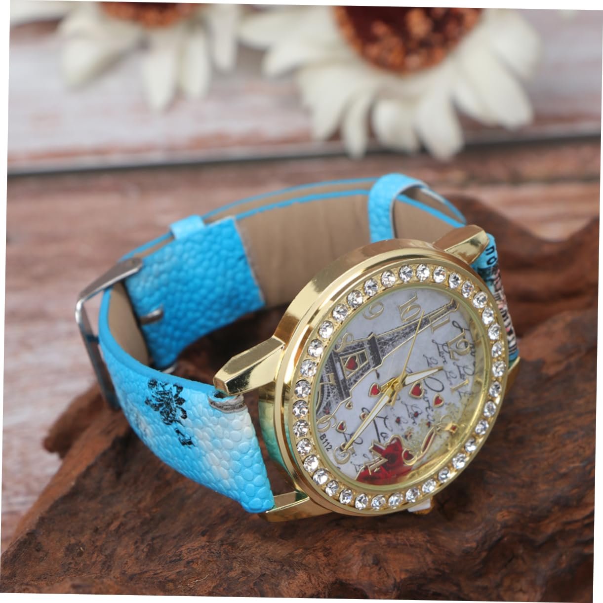 Регулируемые повседневные наручные часы LIFKOME для женщин, стразы, модный PU ремешок, узор сердца, PU, стекло и нержавеющая сталь, без драгоценных камней, фото №4