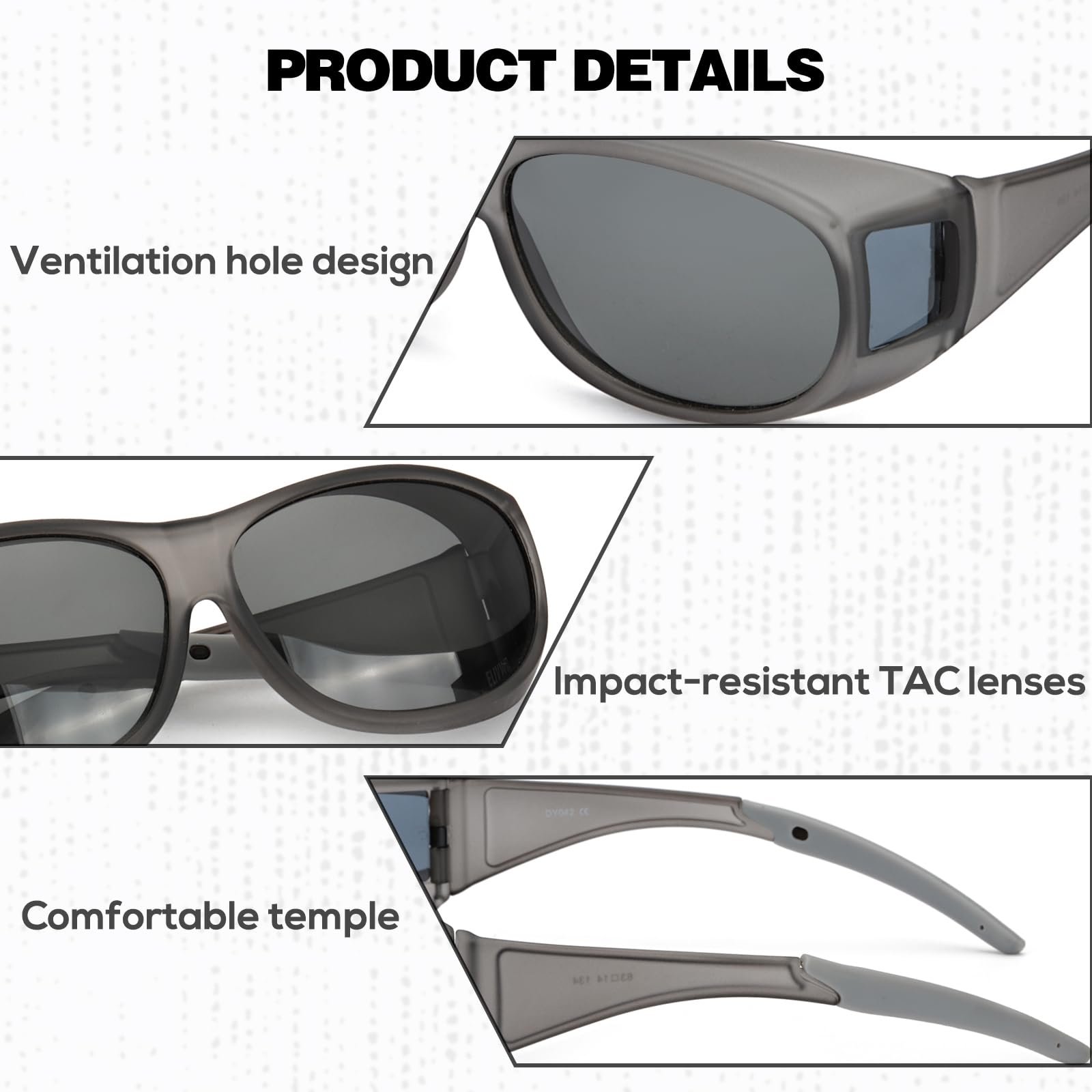 Поляризовані сонцезахисні окуляри Myiaur великого розміру, стильний дизайн, захист UV400, фото №5