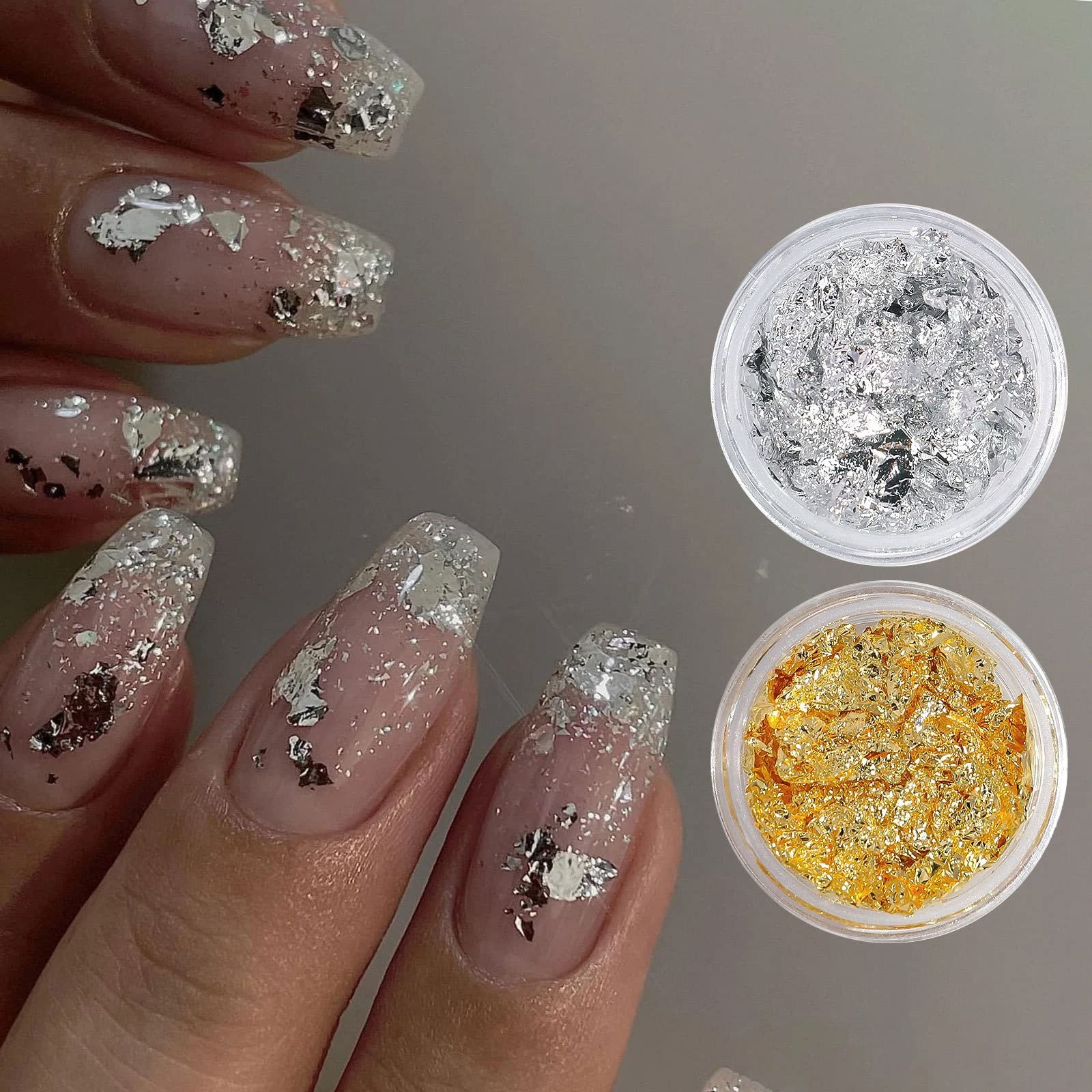 Блискітки Goldsplitter Хлоп’я Металеві срібні прикраси для манікюру, фото №8