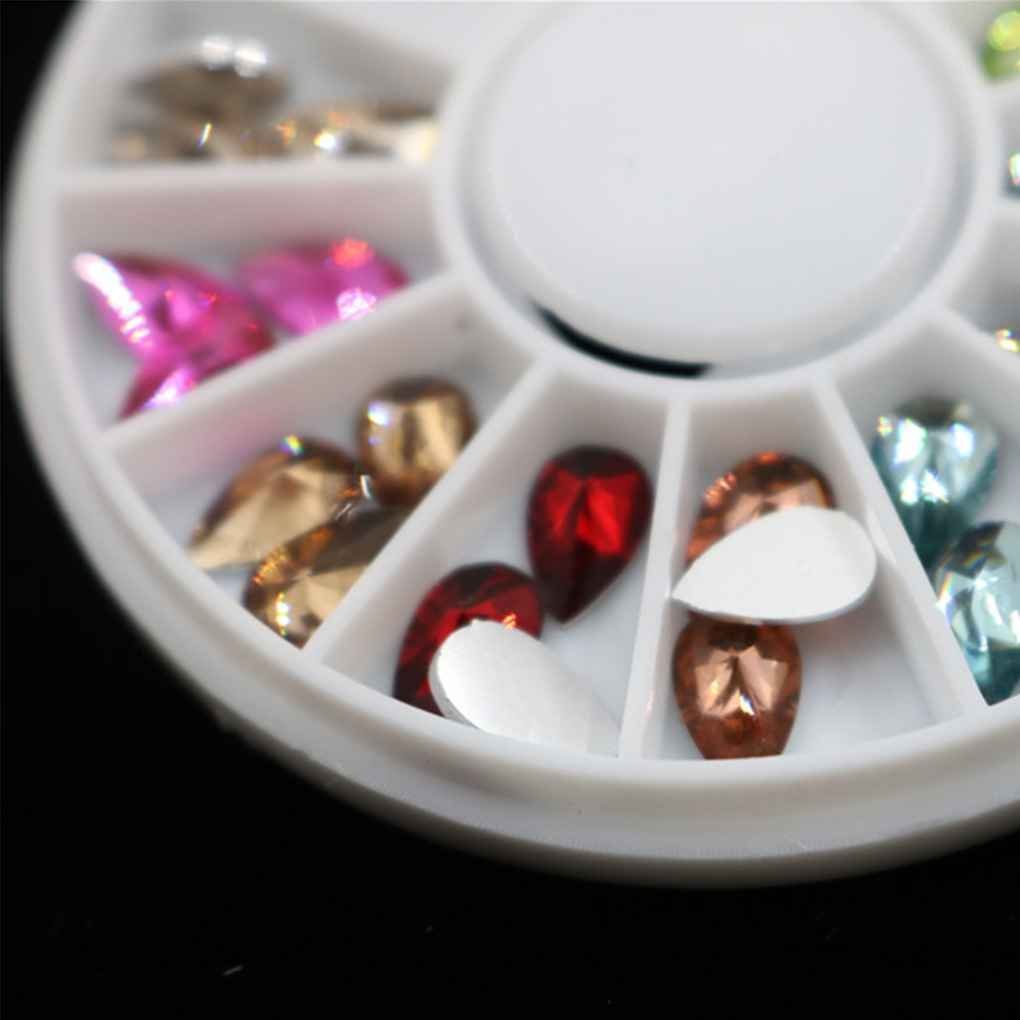 Стрази для нігтів акрилові Кругла пластина 12 кольорів Міцні коробки для манікюру, фото №4