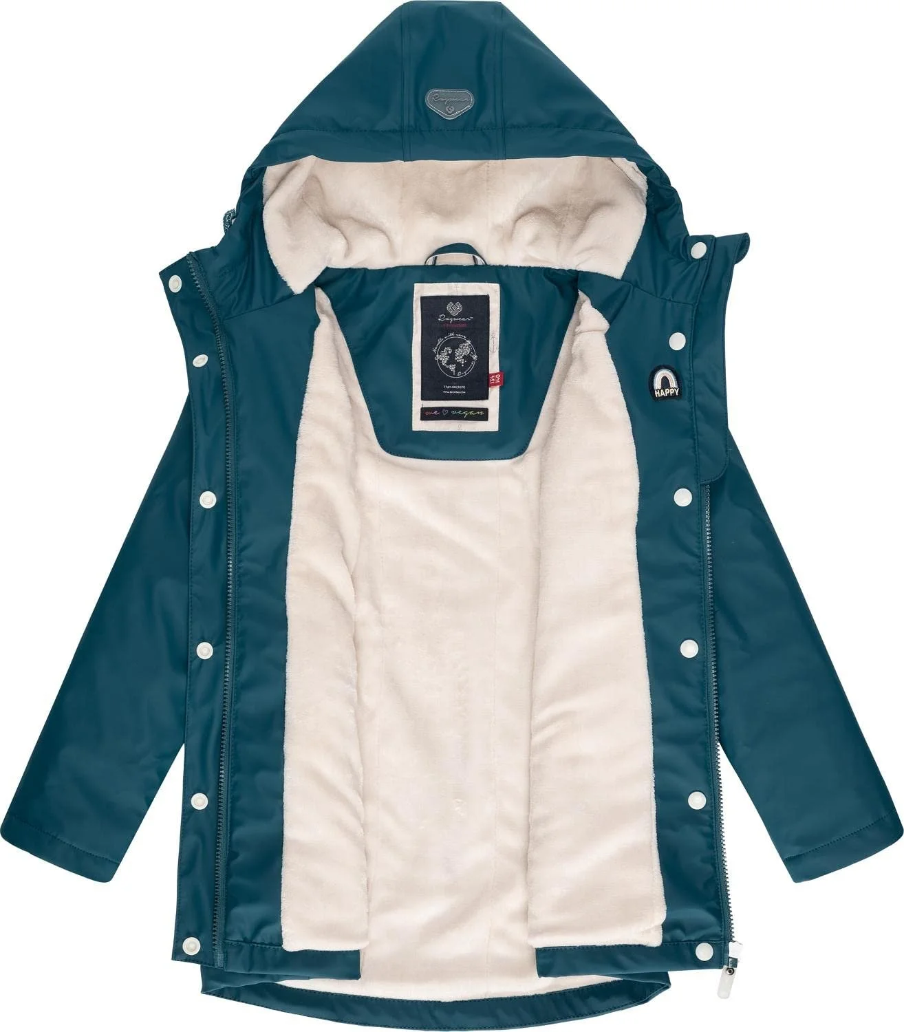 Зимнее пальто для девочек Ragwear Marjanka, водонепроницаемое, с подкладкой и капюшоном, размер 128-152, фото №4