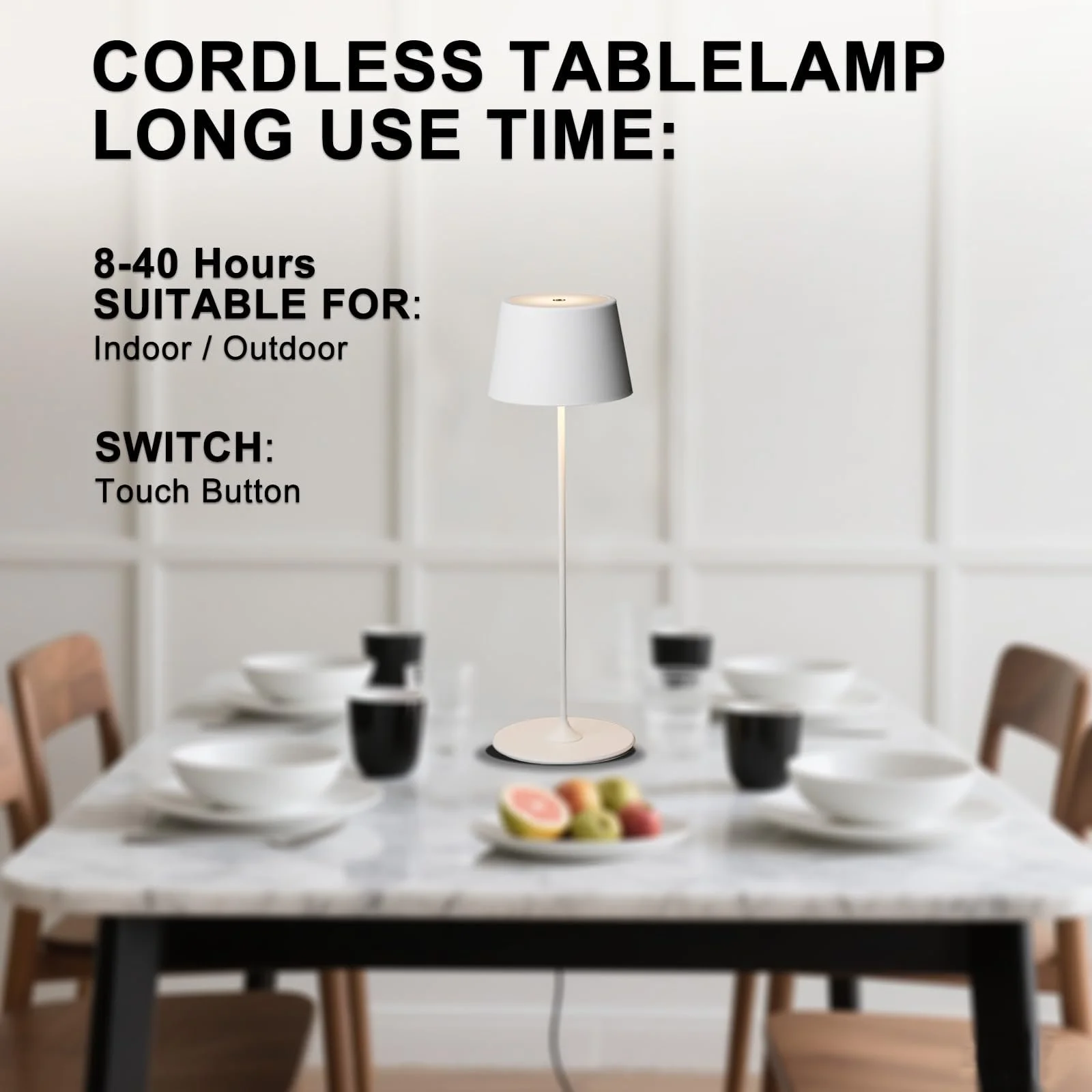 Настільна лампа MU LIN LED Wireless 4000 mAh Touch Dimmable 2700K-6000K, фото №4