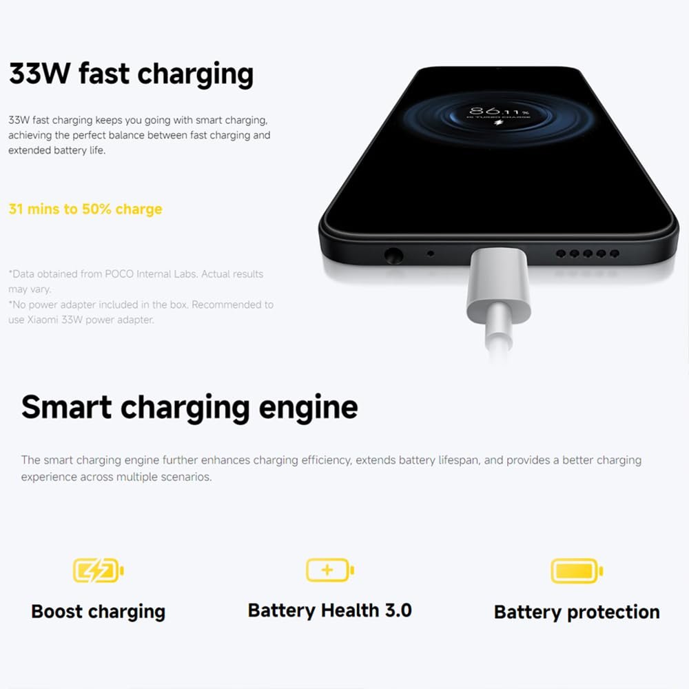 Смартфон XIAOMI Poco C85 4G 8/256 ГБ 6.9" 6000 мАч 33 Вт IP64 50 Мп Purple с зарядным устройством, фото №6