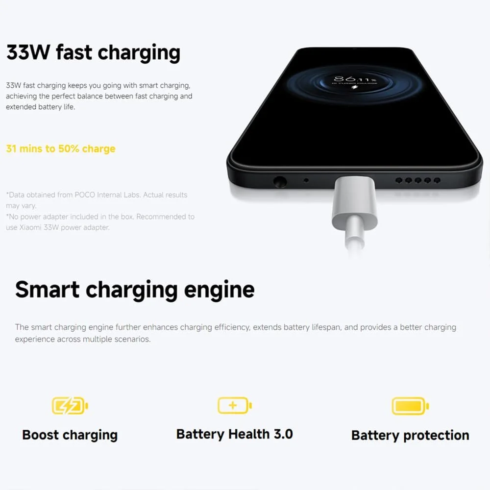 Смартфон XIAOMI POCO C85 4G 8ГБ+256ГБ Helio G81-Ultra 6000 мАч 50 Мп Cyan (с зарядным устройством), фото №3