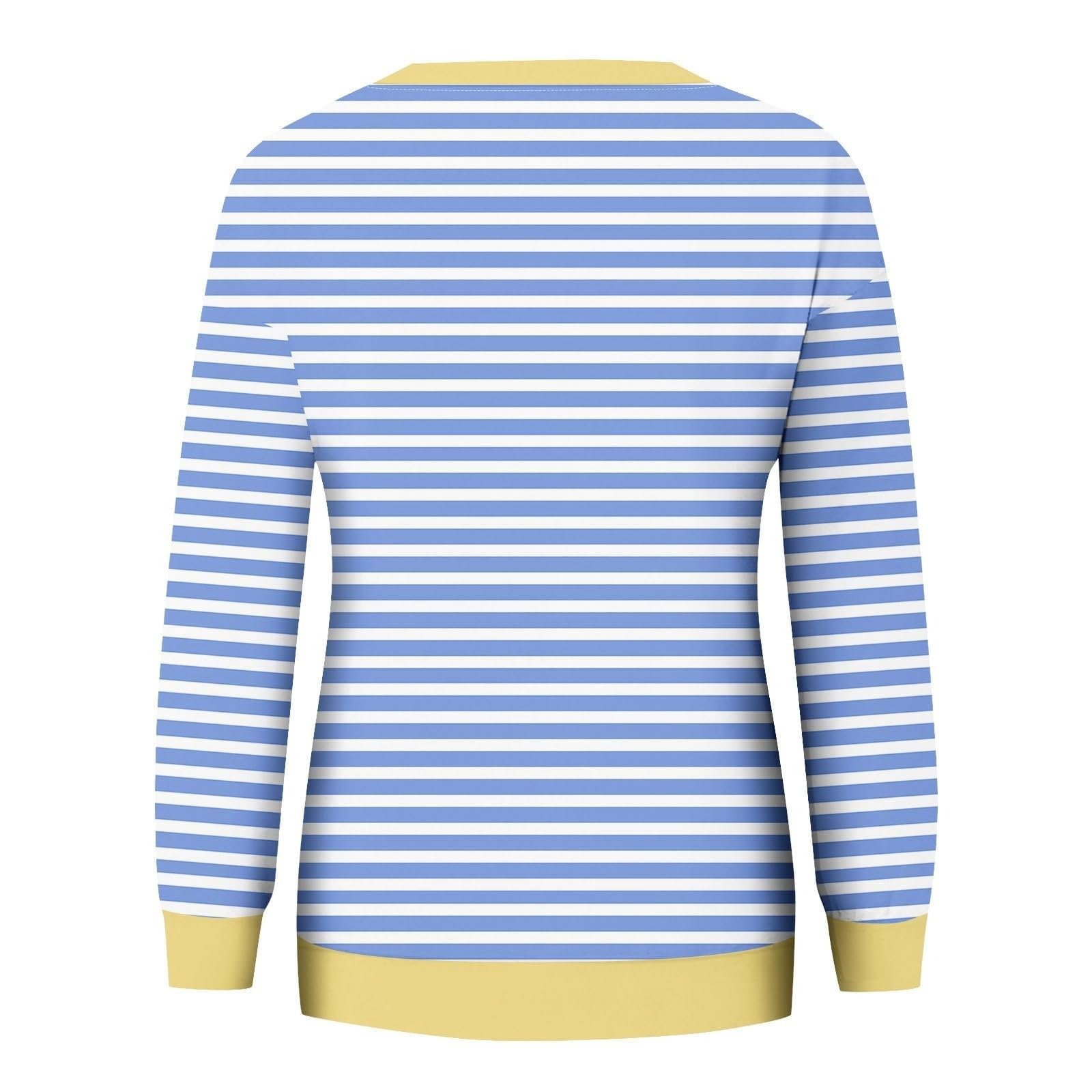 Женский Легкий Свитшот в Полоску с Круглым Вырезом, Длинными Рукавами, Модный Осенний Пуловер, Preppy Одежда, Топ для Тренировок с Полным Покрытием для Женщин, фото №3