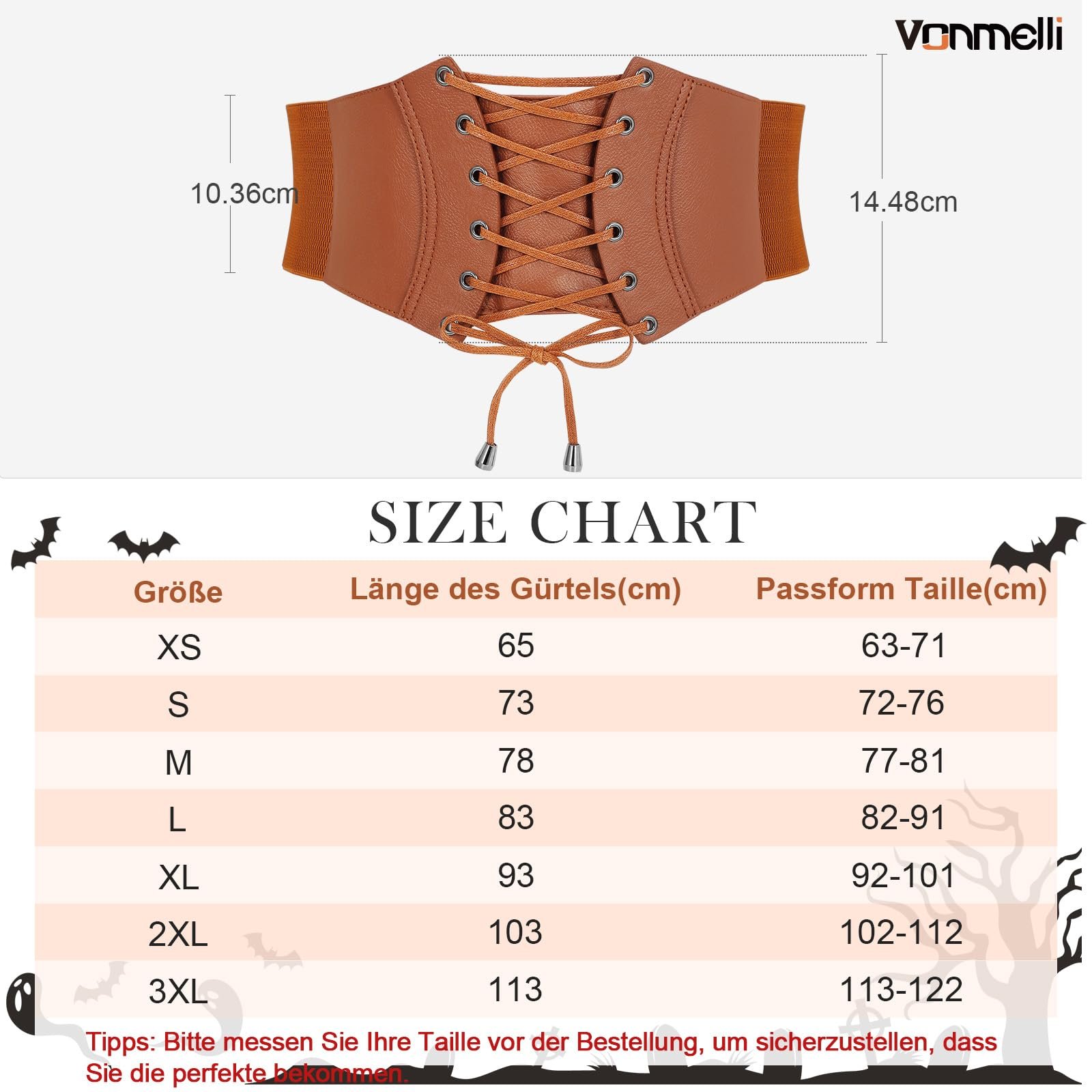 Корсетный пояс VONMELLI для женщин, корсет на шнуровке, высокая талия, эластичный пояс для костюмированных вечеринок на Хэллоуин, фото №7