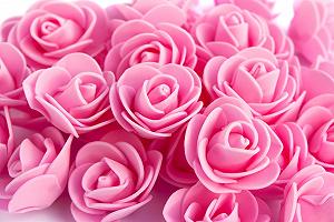 Розы из фоамирана Лентомания 35мм ярко-розовые 10шт ROSEFOM35DRKPNK - Фото 1