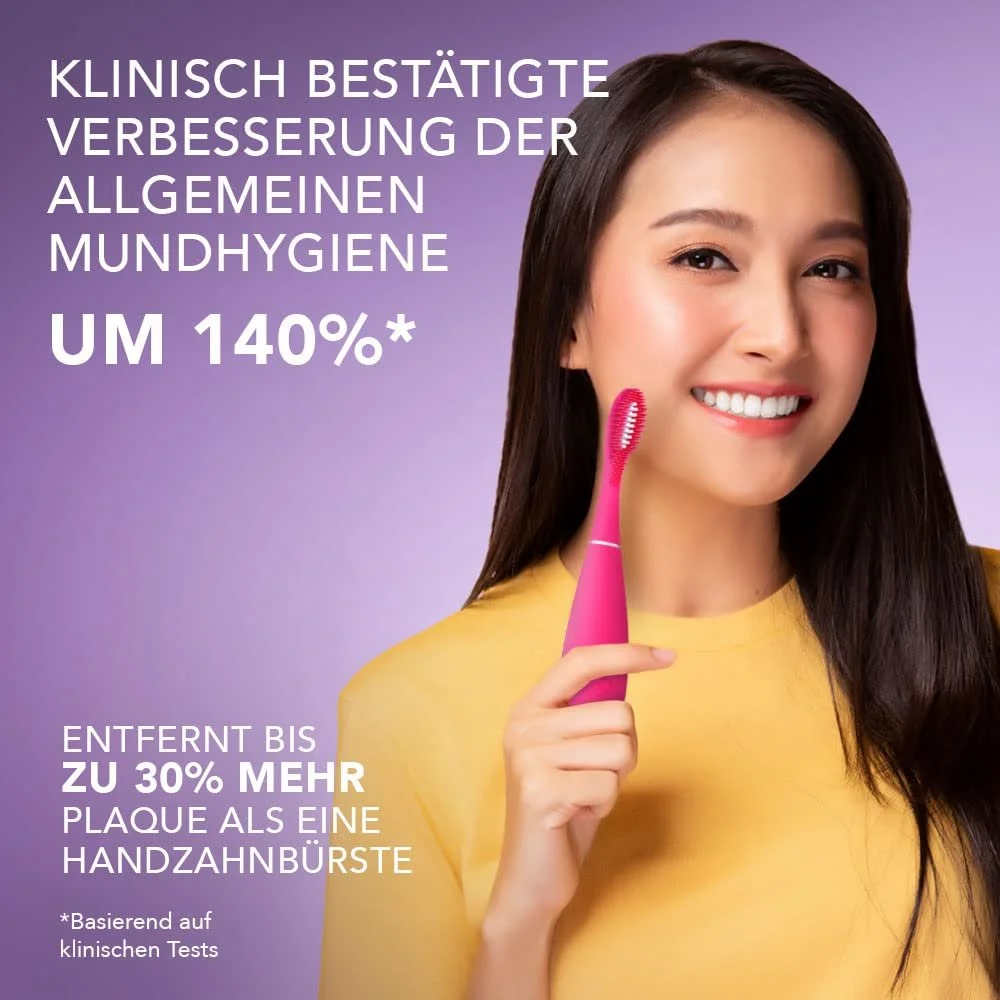 Электрическая зубная щетка FOREO ISSA mini 3 Wild Strawberry 4-в-1 звуковая силиконовая, фото №3