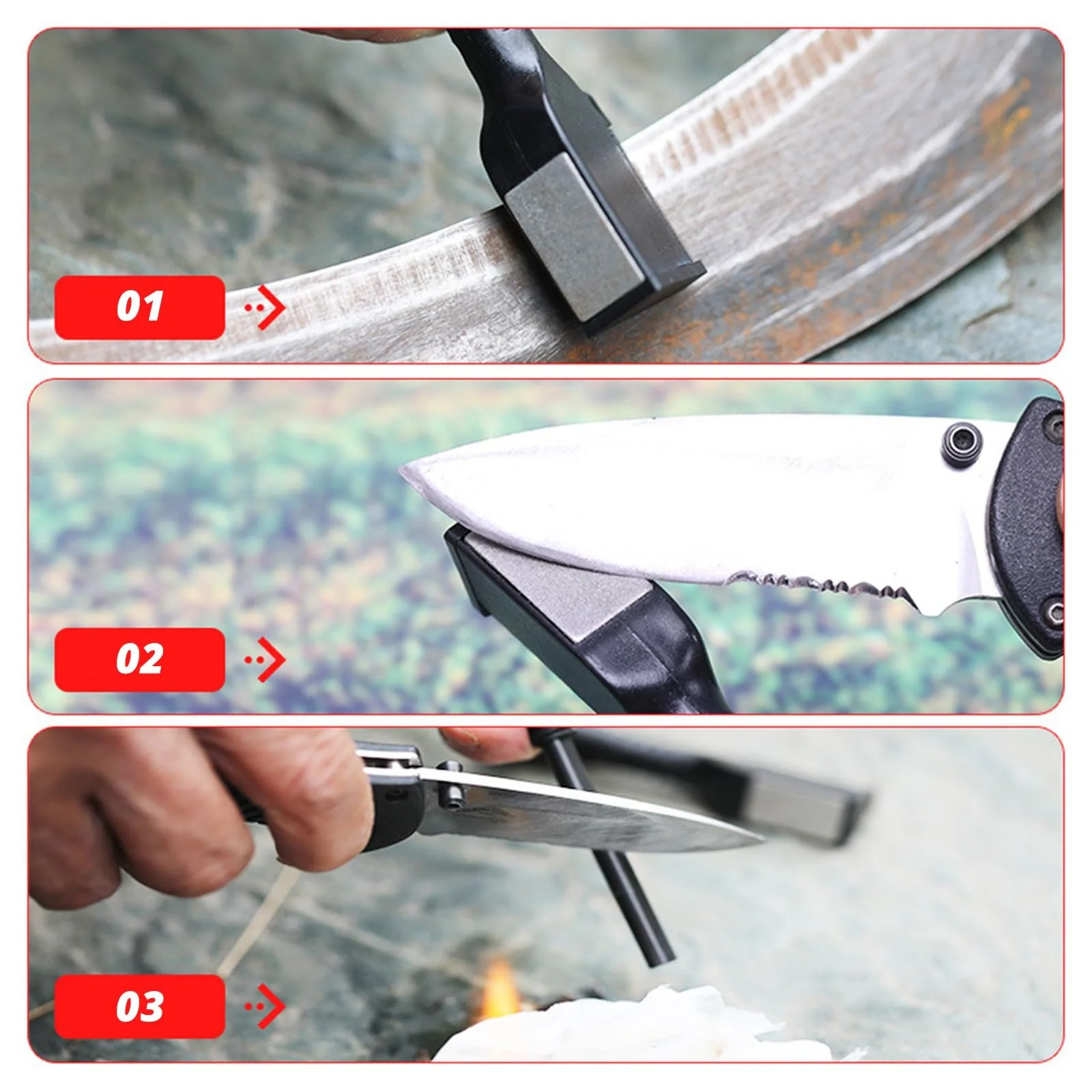 Точилка для ножів ручна з нержавіючої сталі компактна, фото №5