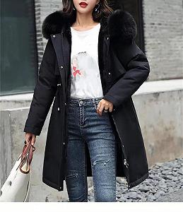 Женская зимняя куртка пуховик, средней длины, корейская версия, парка с толстой подкладкой synthetic.ua - Фото 1