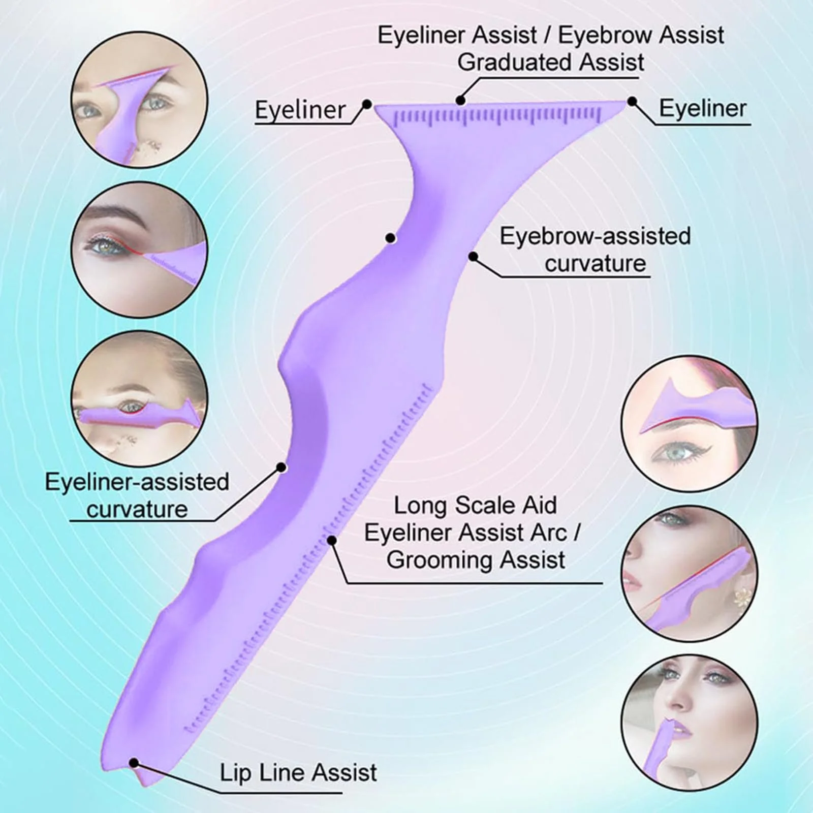 Трафарет Ryaupy Силіконовий Багатофункціональний Фіолетовий, фото №4