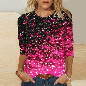 tsaChick Женский Пуловер на День Святого Валентина С принтом Круглый вырез Рукав семь восьмых Футболка с круглым вырезом Пуловер Топ Блузка Женская Элегантная Базовая Рубашка с длинным рукавом Женская Кожаная Куртка с Мехом synthetic.ua - Фото 1