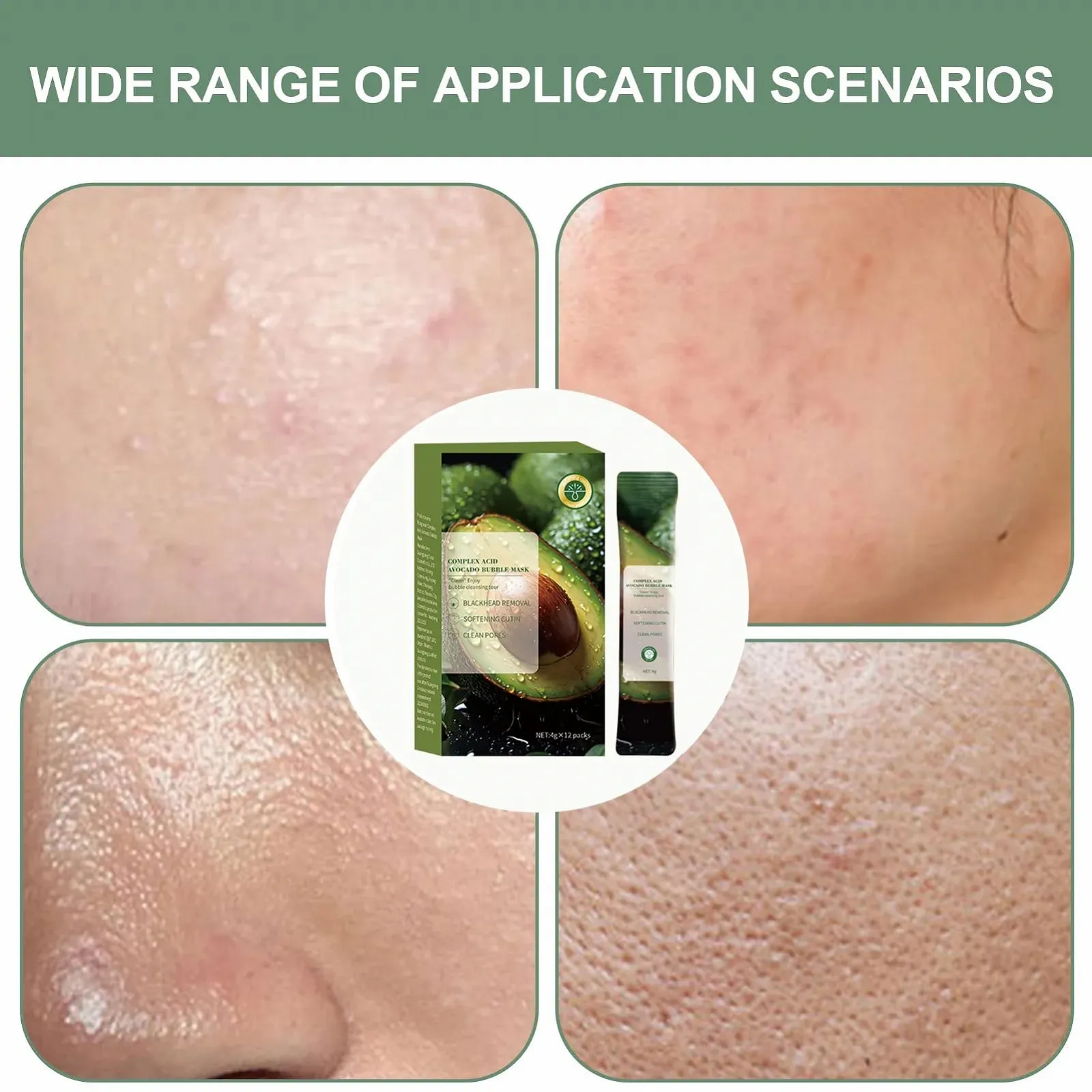 Бульбашкова маска для обличчя з авокадо Purifying Masque Зволоження, 12 шт, фото №4