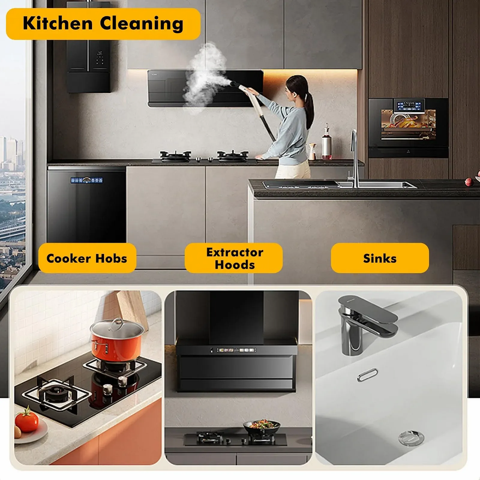 Пароочисник ручний високого тиску 800 мл побутовий, фото №7 Пароочисник ручний високого тиску 800 мл побутовий, фото №7