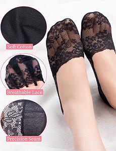 Носки-следки MELLIEX Женские Невидимые дышащие носки для кроссовок с нескользящим силиконом, 6 пар, Черный, серый, бежевый synthetic.ua - Фото 1