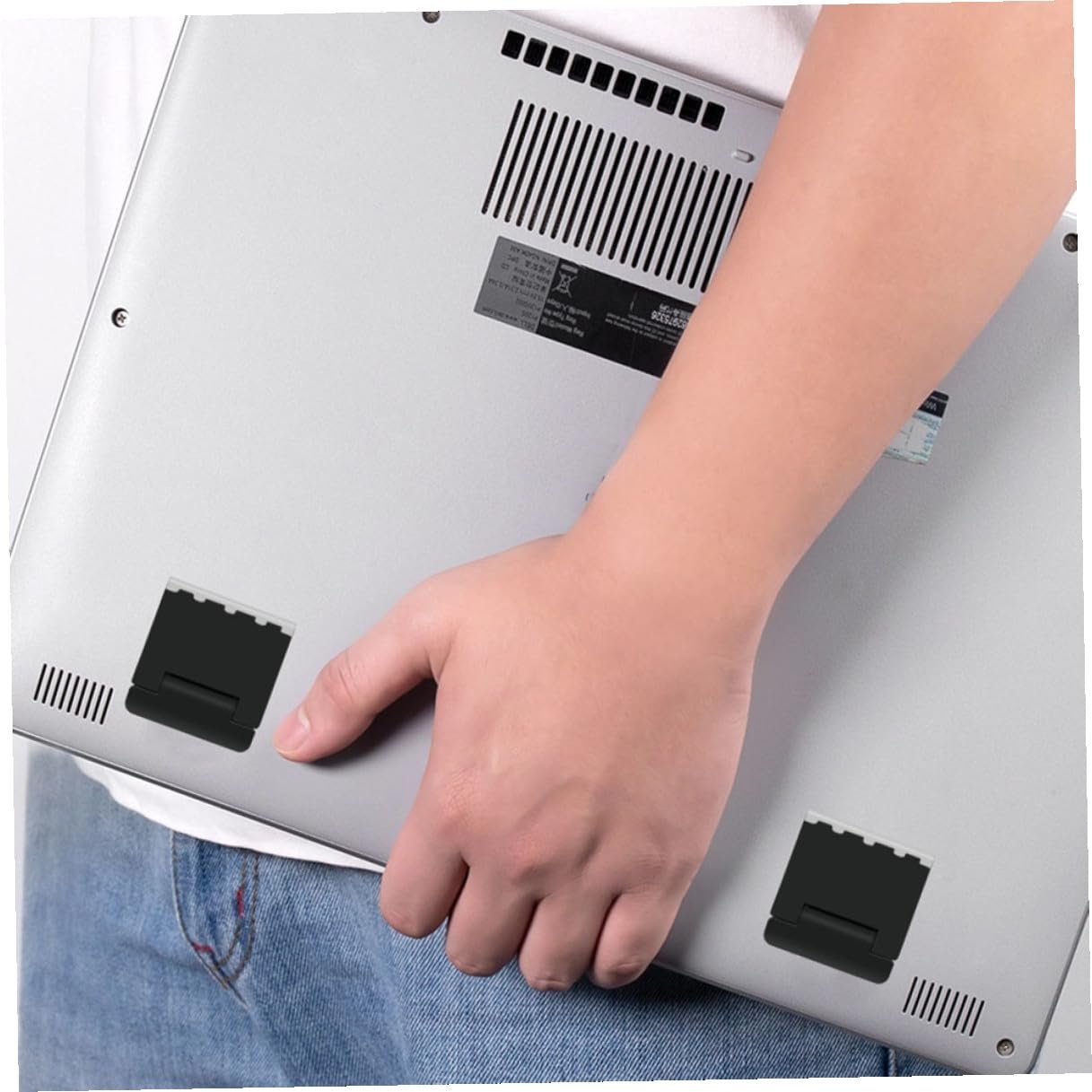 Підставка для ноутбука OUNONA, 2 шт., портативна, ергономічна, для циркуляції повітря та зручної роботи, чорна, фото №8